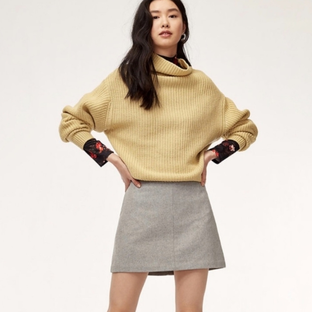 Wilfred Grey Wool Mini Skirt